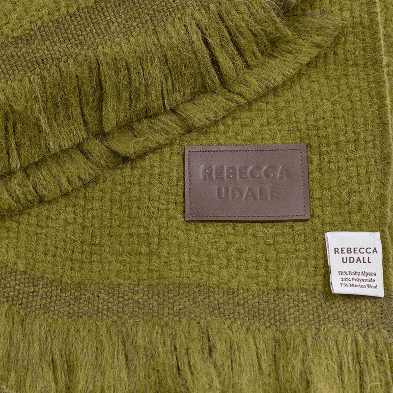 Alpaca Basketweave Throw, 130 x 180cm, Fern