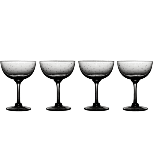 Image showing the Stars Set of 4 Champagne Saucers, 150ml, Smoky product.