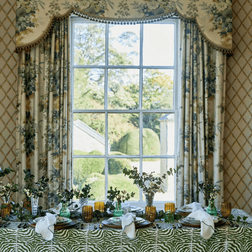 Image showing the Zebra Tablecloth, 145 x 300cm, Green product.