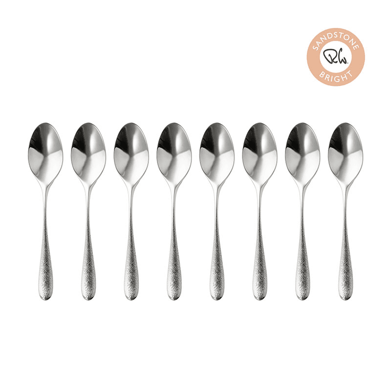 Sandstone Set of 8 Coffee Spoons, L10.5cm, Stainless Steel