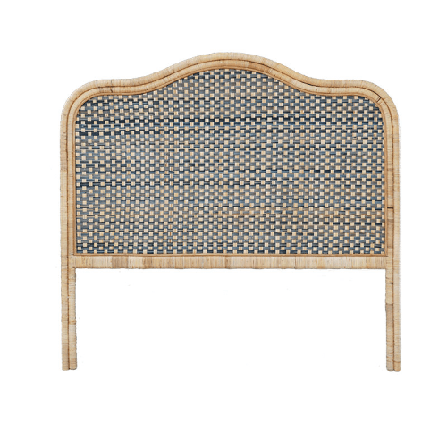 Image showing the Rattan King Size Headboard, Blue product.