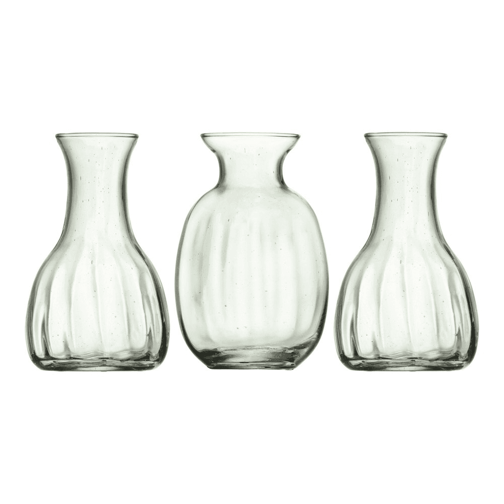 Mia Mini vase trio, 11cm, recycled glass