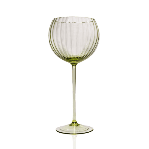 Image showing the Lyon Set of 2 Red Wine Glasses, 580ml, Olive Green product.