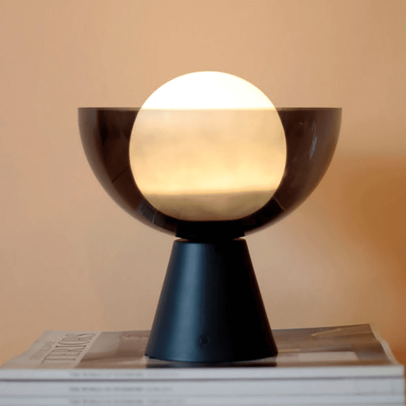 Dome Cordless Table Lamp, H22cm, Charcoal