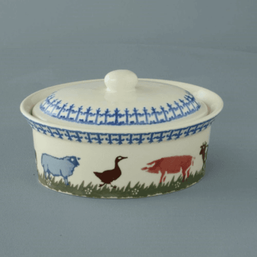Image showing the Farm Animals Oval butter dish product.