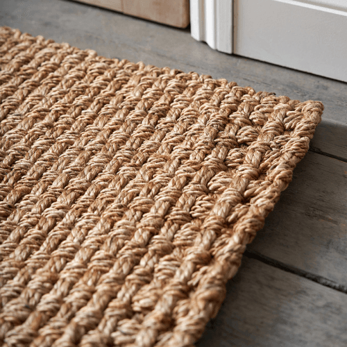 Image showing the Woodbury Double Doormat, 115 x 55cm, White product.