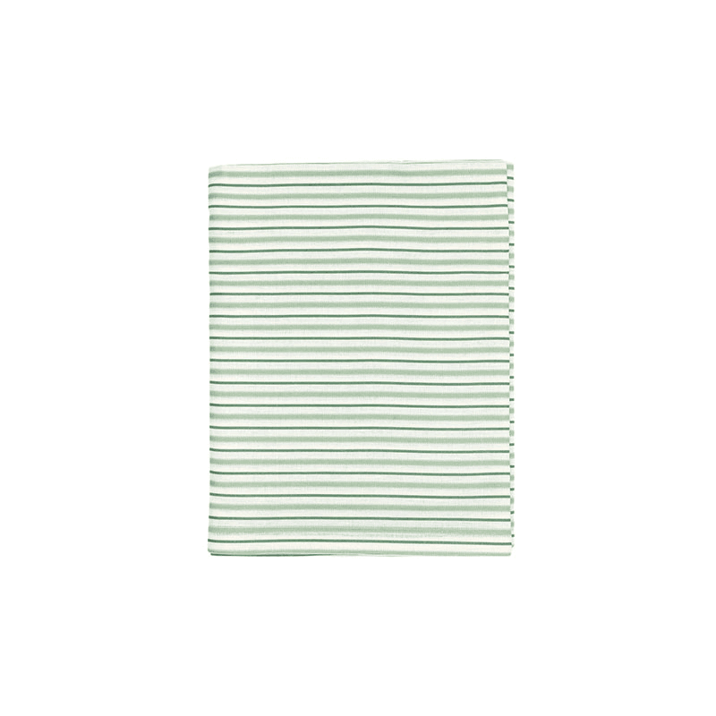 Victoria Striped Linen Tablecloth, 180 x 330cm, Fir Green