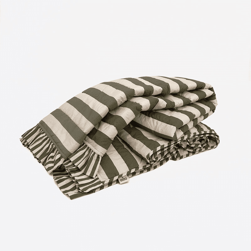 Stripe Quilt, 150 X 200cm, Olive