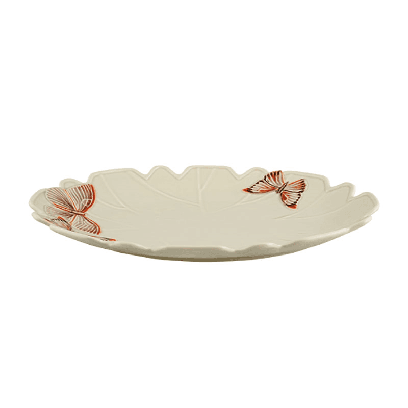 Cloudy Butterflies Oval Platter, W30 x L40 cm, White
