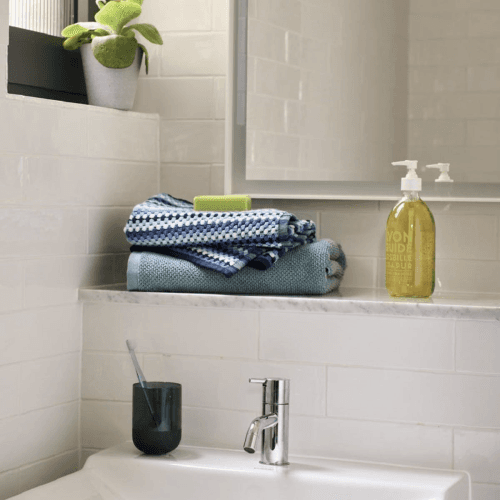Image showing the Carnaby Stripe Hand Towel, Blue product.