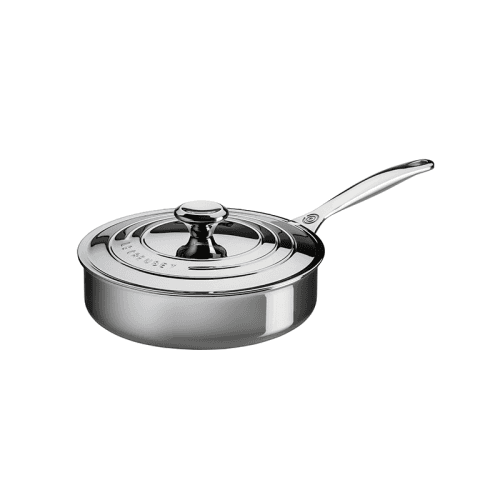 Image showing the Signature Uncoated Saute pan with lid, 24cm, stainless steel product.