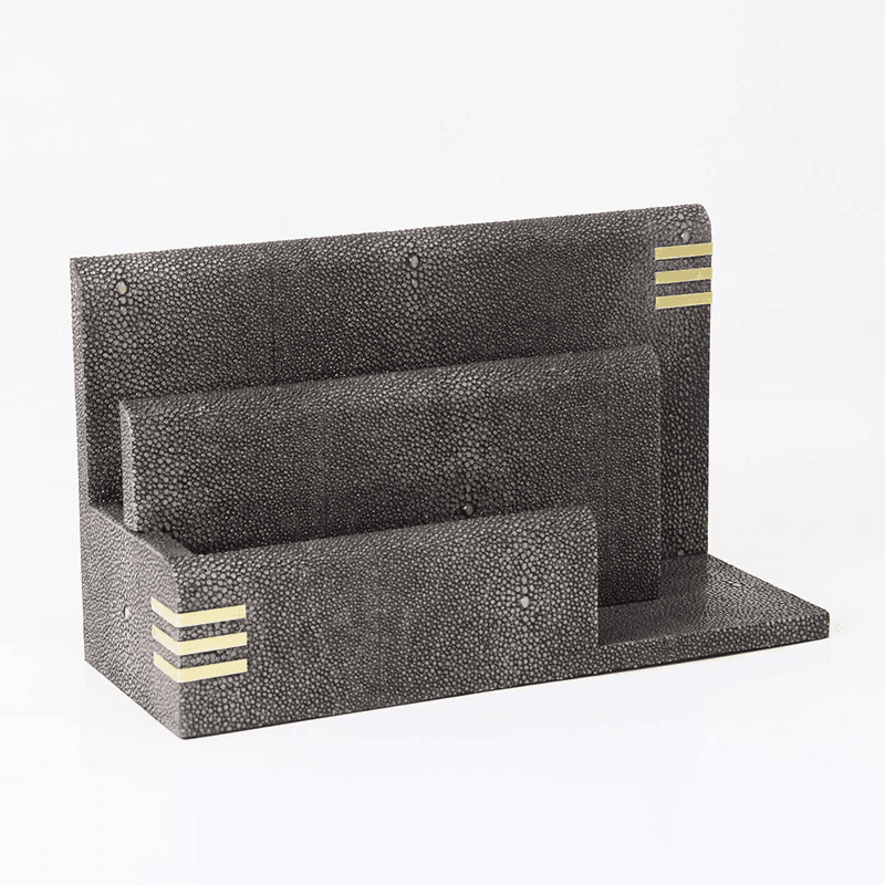 Holmes Letter Rack, 26 x 10 x 15cm, Seal Brown Shagreen