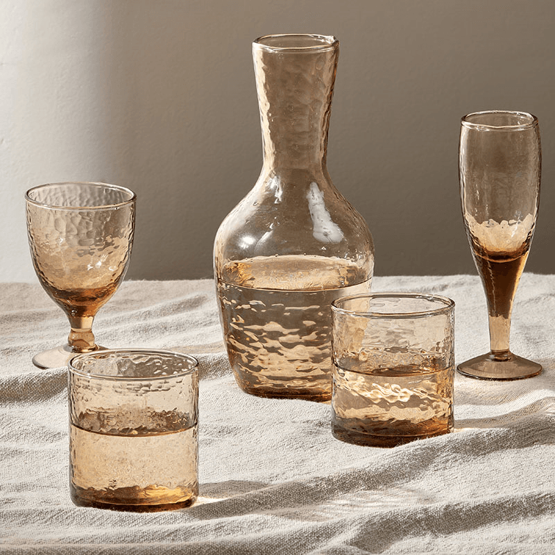 Yala Set of 4 Champagne Glasses, 200ml, Dusty Terracotta