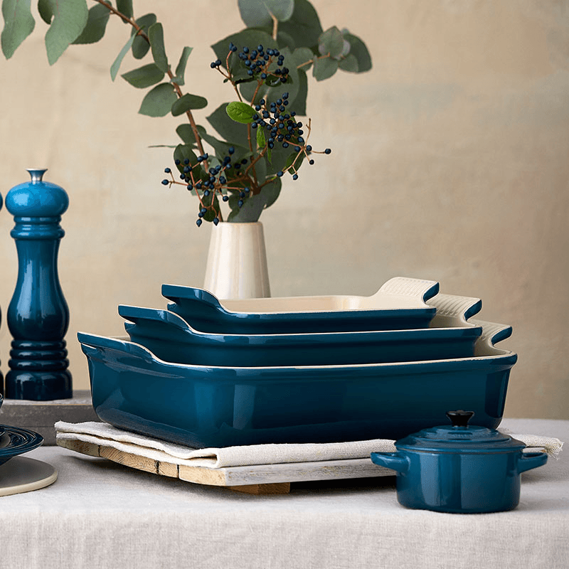Stoneware Rectangular dish, 1.1L, Deep Teal