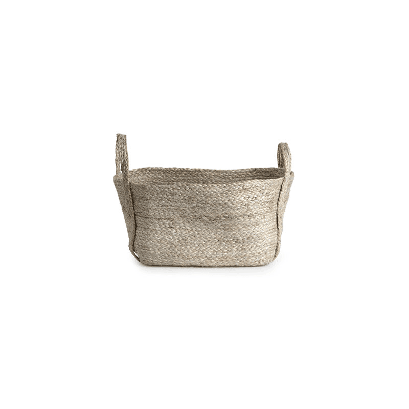Arbroath Rectangular Jute Basket, H28cm, Natural