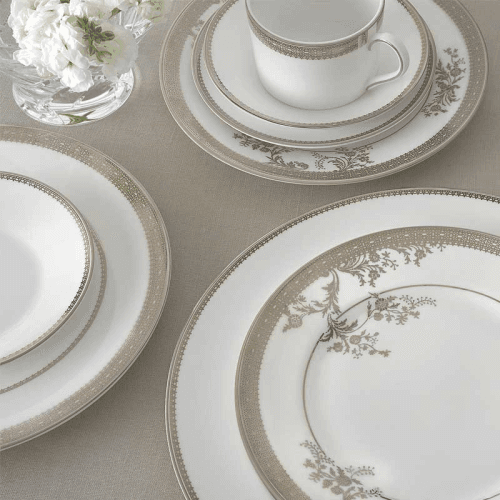 Image showing the Lace 12 Piece Dinnerware Set, Gold product.