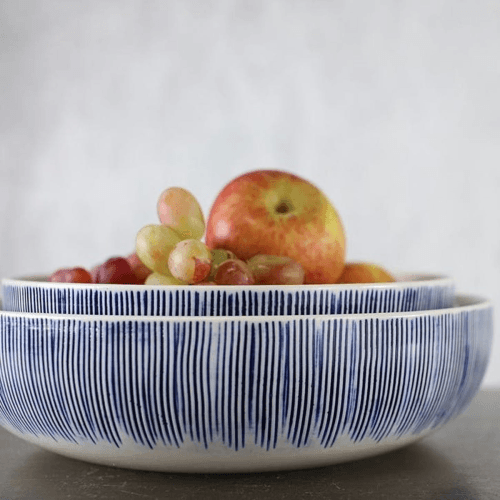 Image showing the Karuma Serving Bowl, D26cm, Blue and White product.
