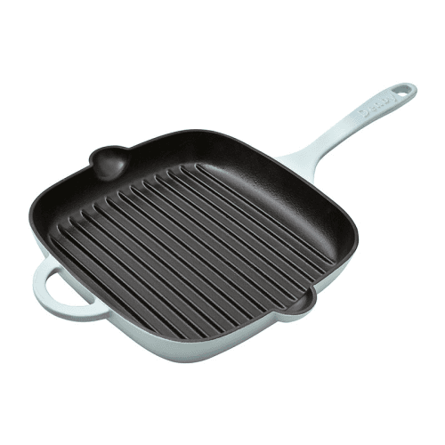 Image showing the Cast Iron Griddle Pan, L25 x W29 x H4cm, Cobalt Blue product.