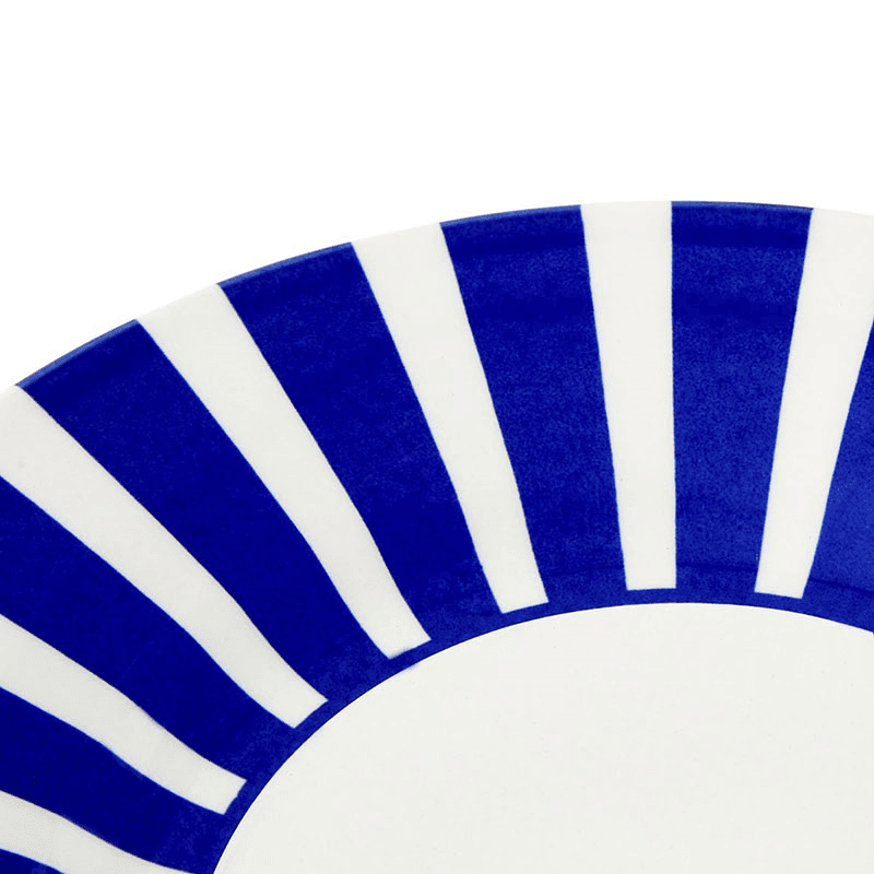 Stecatto Set of 4 Side Plates, D18cm, White and Blue