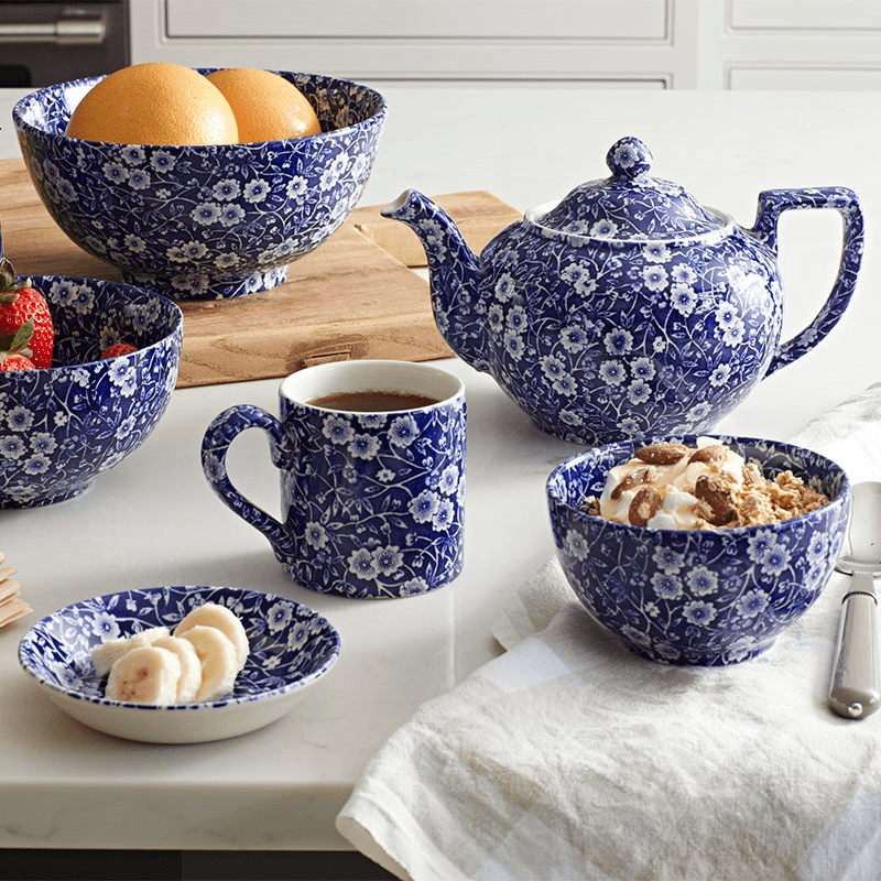 Calico Sugar Bowl, D9.5cm, Blue