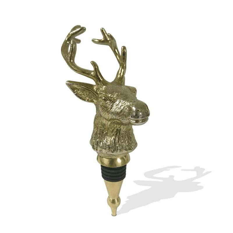 Stag Bottle Stopper, H18.5 x W6cm, Gold