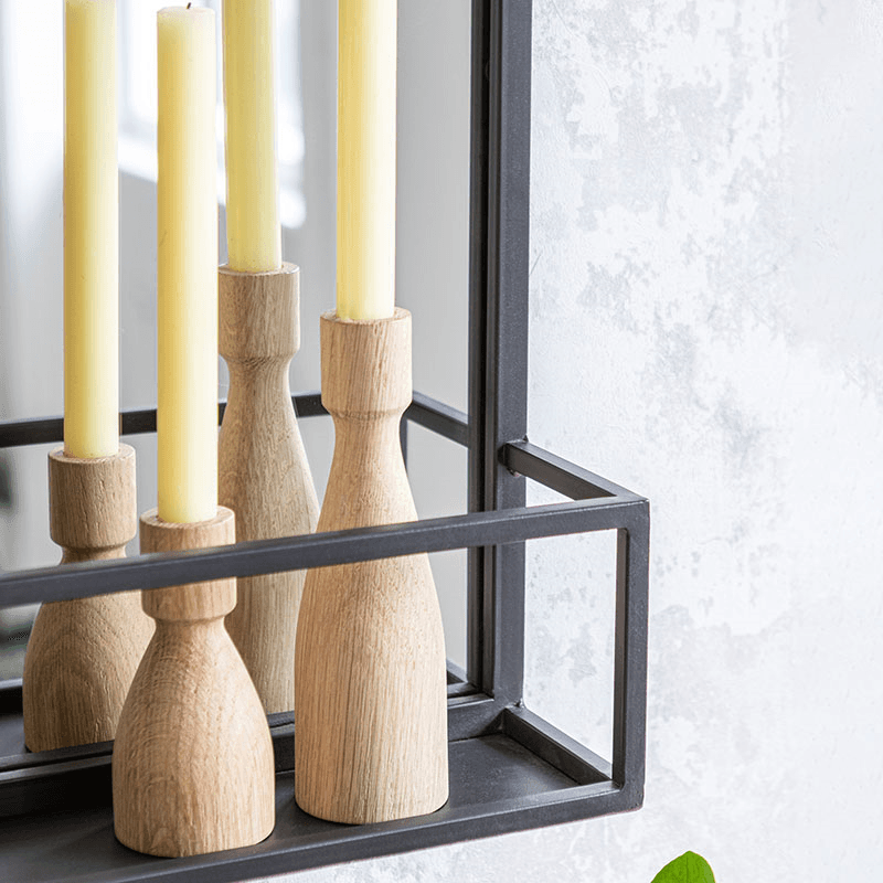 Sapperton Mirror with Shelf, H80cm, Black