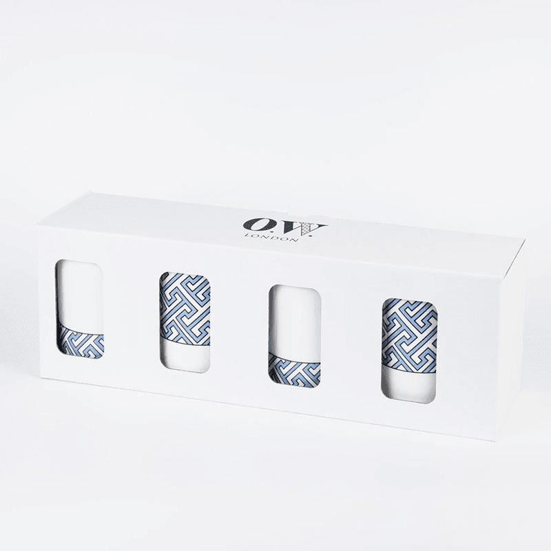 Maze Set of 4 Mugs, 350ml, Cornflower Blue