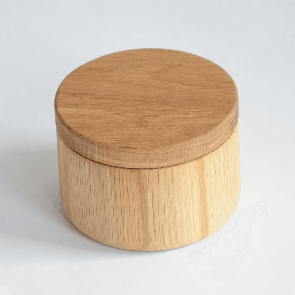 Swing top pot, H7.5 x W11cm, oak