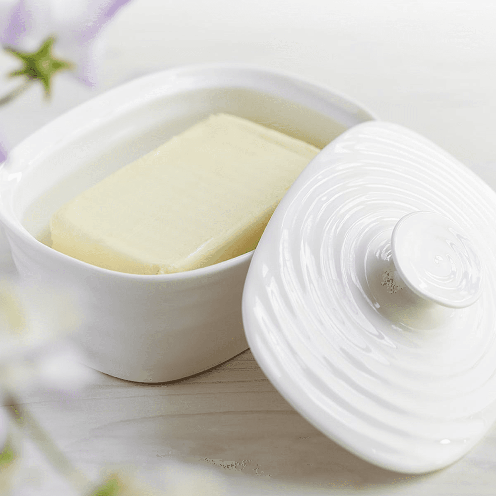 Ceramics Covered butter dish, 15.5 x 12cm, White