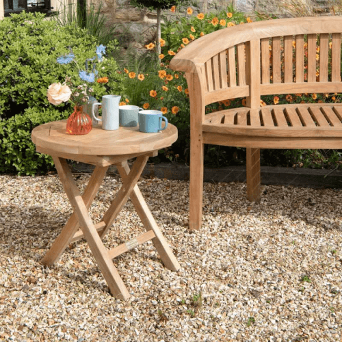 Image showing the Lavender Round Coffee Table, D50cm, Teak product.