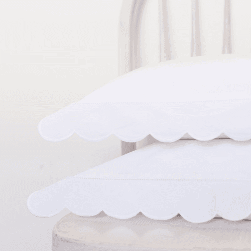 Image showing the Scallop Super King Duvet Cover, White product.