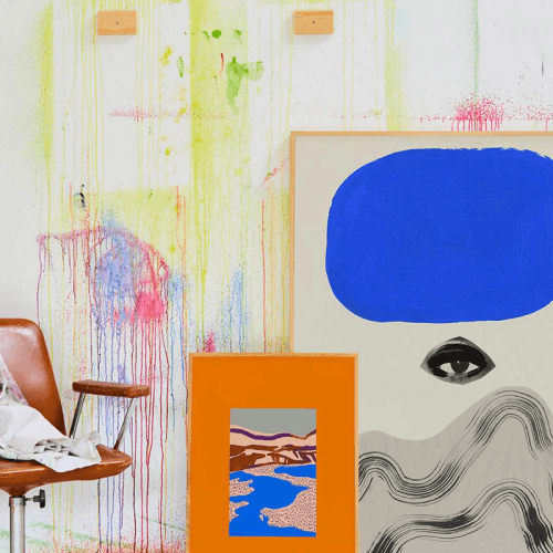 Image showing the Orange Landscape Art Print, 50 x 70cm product.