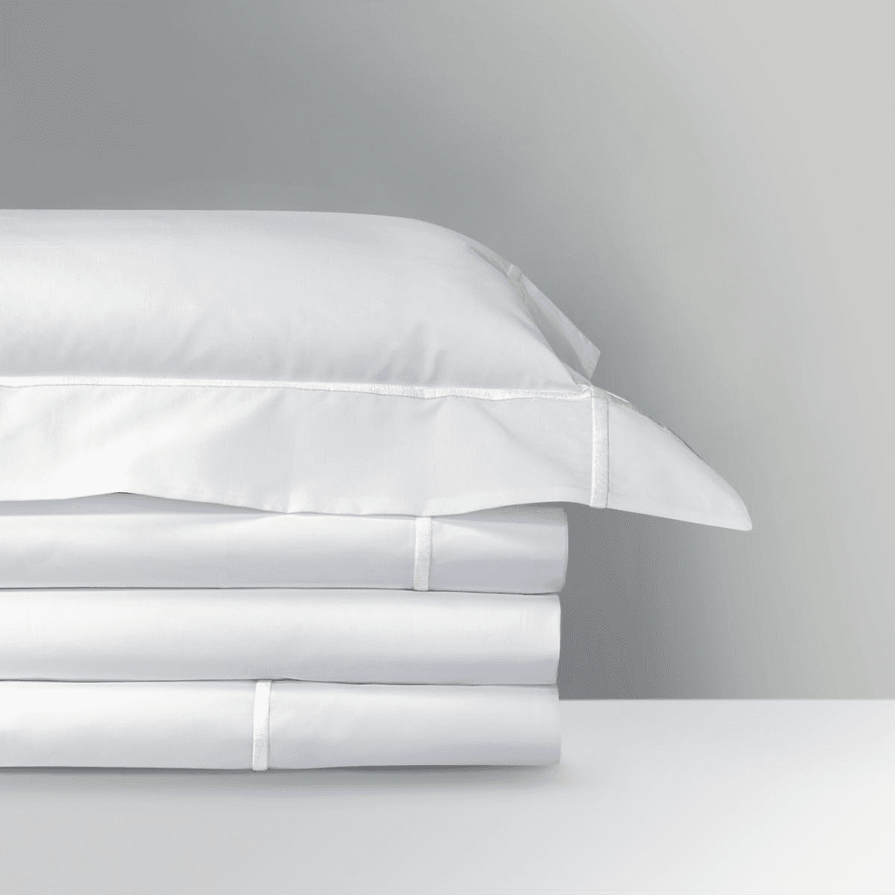 Athena - 500 Thread Count Cotton Percale Super king duvet cover, 260 x 220cm, Blanc
