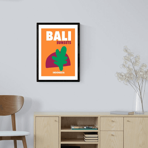 Image showing the Mother & Sun Studio Bali Sunsets Print, Orange product.