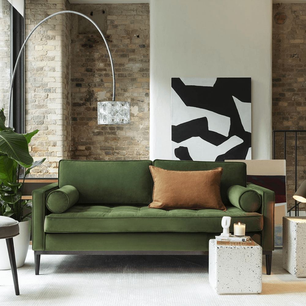 Model 02 2 Seater Velvet Sofa, Vine