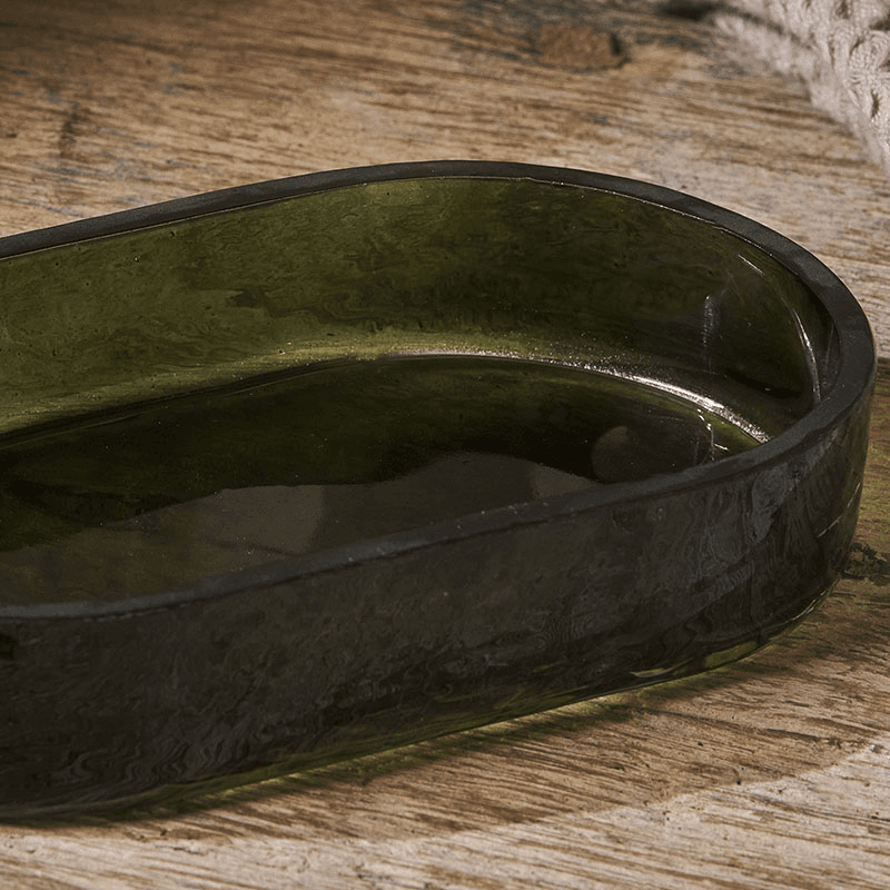 Ilcoso Recycled Hammered Glass Soap Pump, 2 x 14 x 8cm, Green
