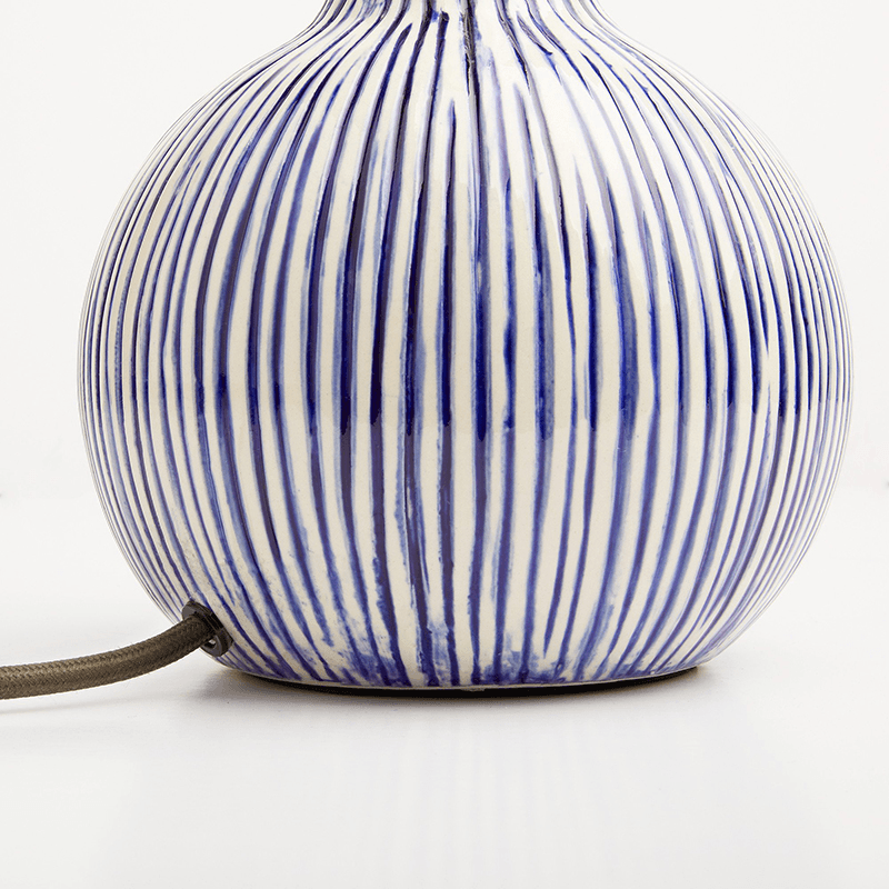 Ellie Table Lamp Base Only, H38cm x W14cm, Blue and White