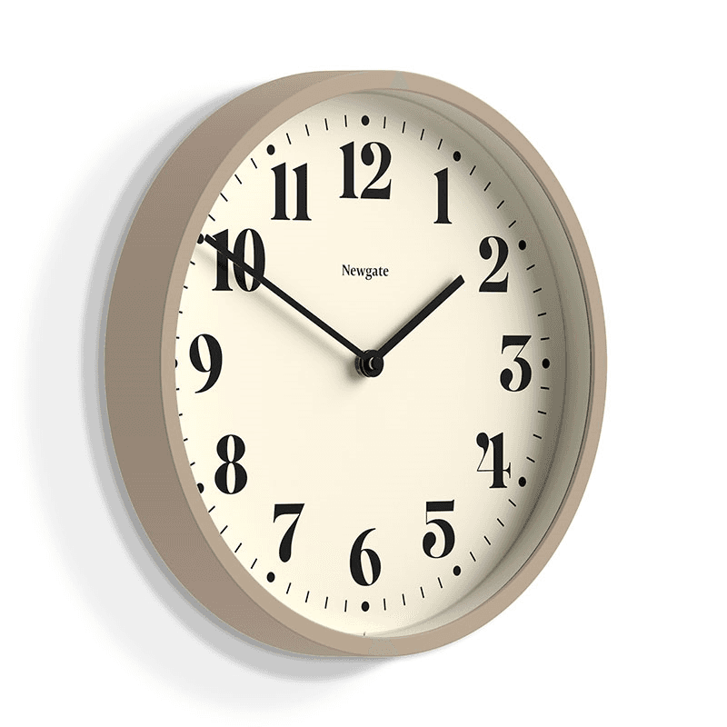 Number Four Wall Clock, D30cm, Stone