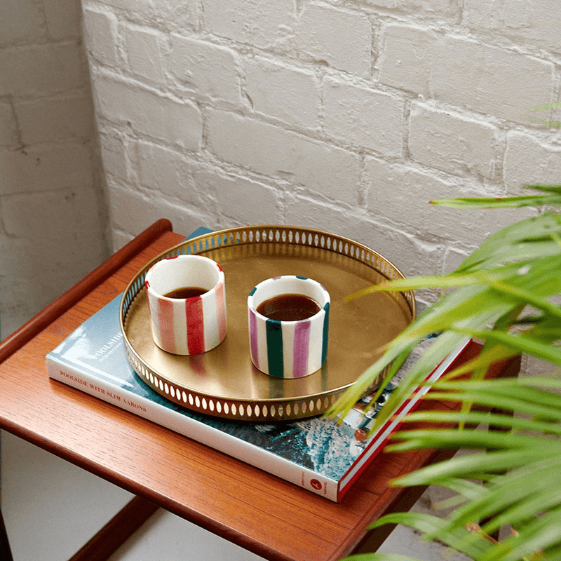 Stripe Set of 4 Coffee Cups, 235ml, Multi