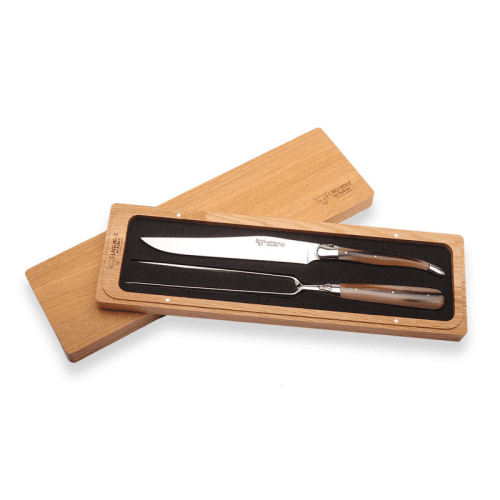 Image showing the Laguiole 2-piece Cheese Set, Horn Handles product.