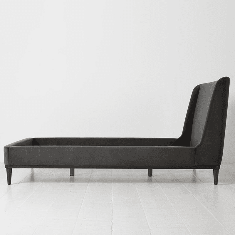 Bed 02 Velvet Double Frame, Charcoal