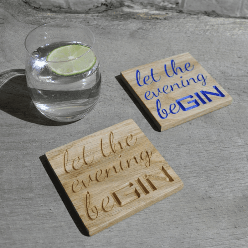Image showing the Let the evening beGIN Coaster, Oak product.