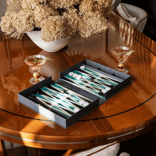 Image showing the Classic Backgammon, Steel Blue product.