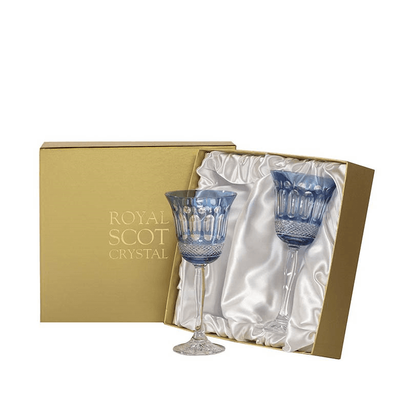 Belgravia Set of 2 Wine Glasses, 250ml, Blue