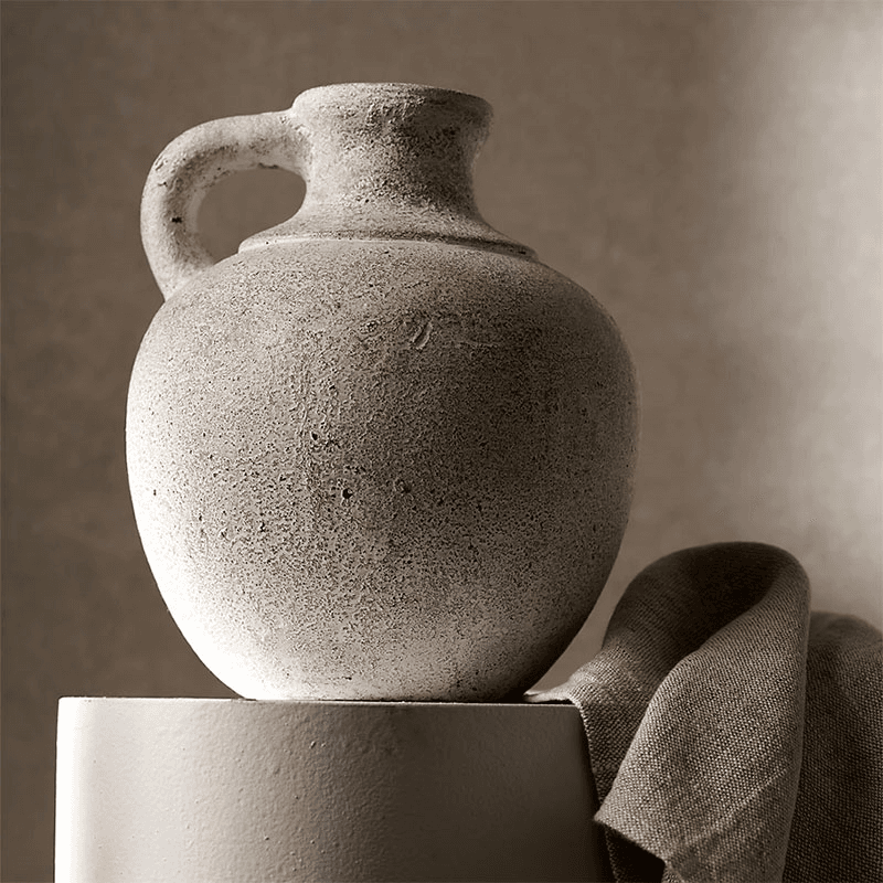 Arley Terracotta Jug, H25cm, White