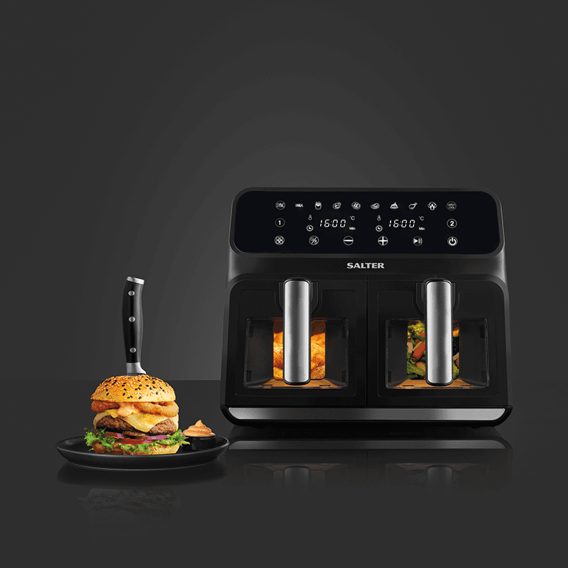 Dual Air Fryer, 7.6L, Black