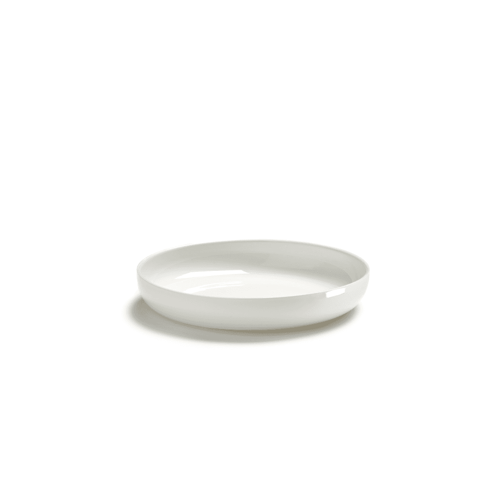 Base Set of 4 glazed high plates, H3 x D16cm, White