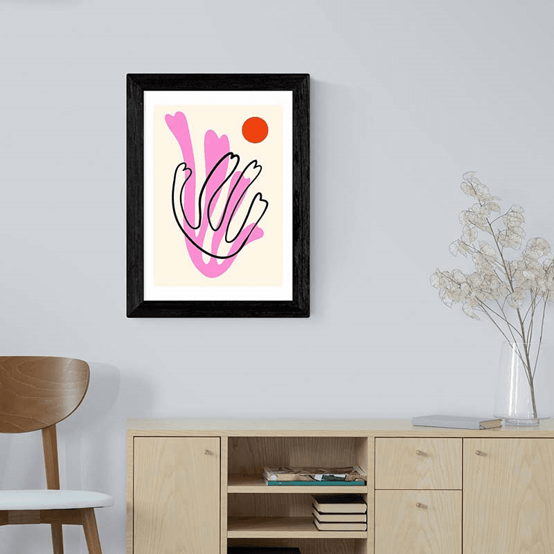 Inoui Abstract Flowers III Print, Pink