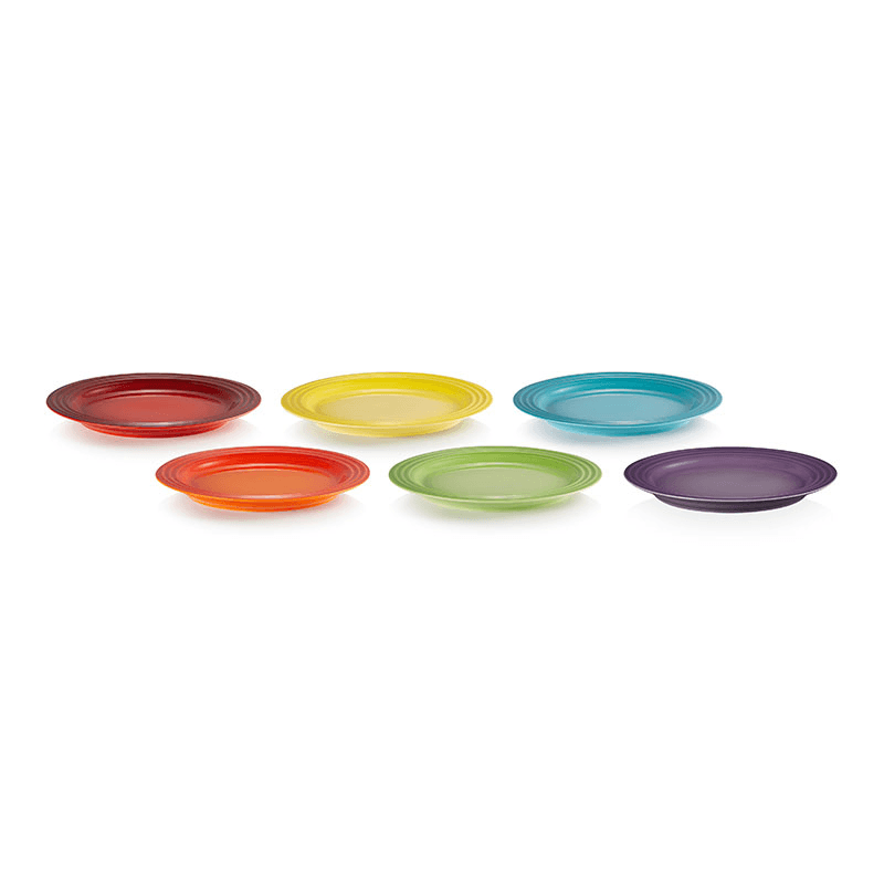 Set of 6 Vancouver Diner Plate, 27cm, Rainbow