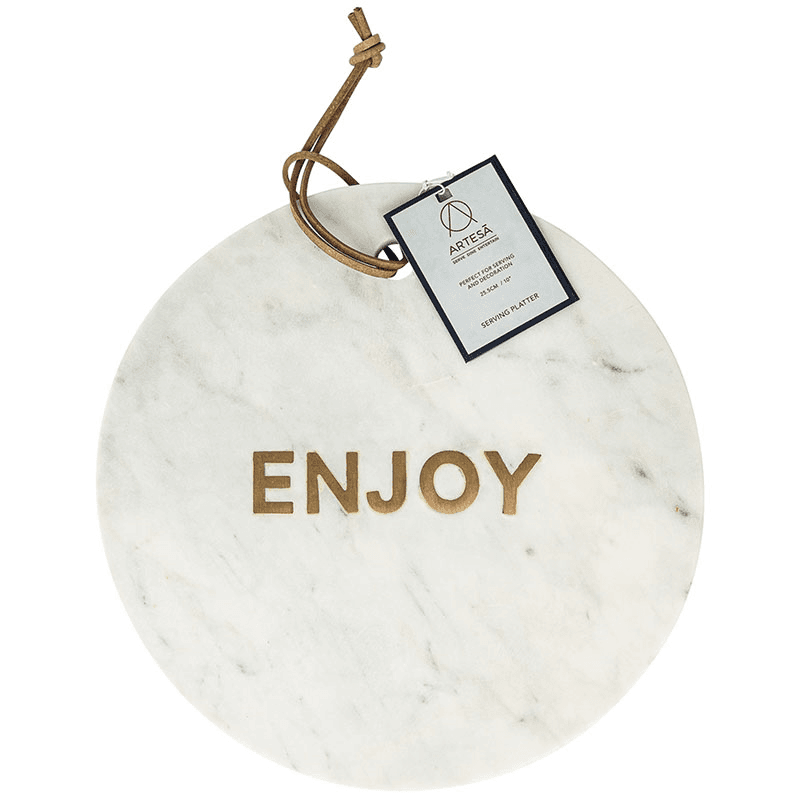 Round marble cheese board, D26 x H2cm, White